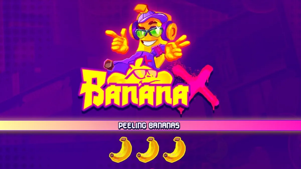 Tampilan visual neon dan karakter monyet influencer dalam slot Banana X