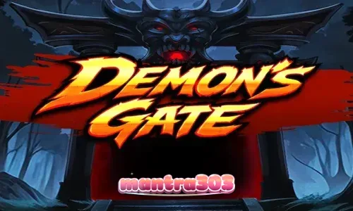 Tampilan visual slot Demon's Gate dengan portal mistis dan simbol rune bercahaya.